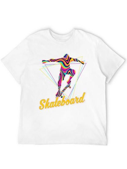 Retro Skateboarder Graphic Tee - Vibrant Design