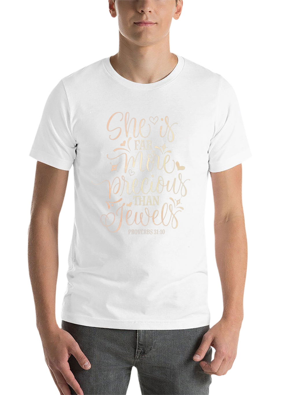 She is Precious T-Shirt Proverbs 31:10 Black