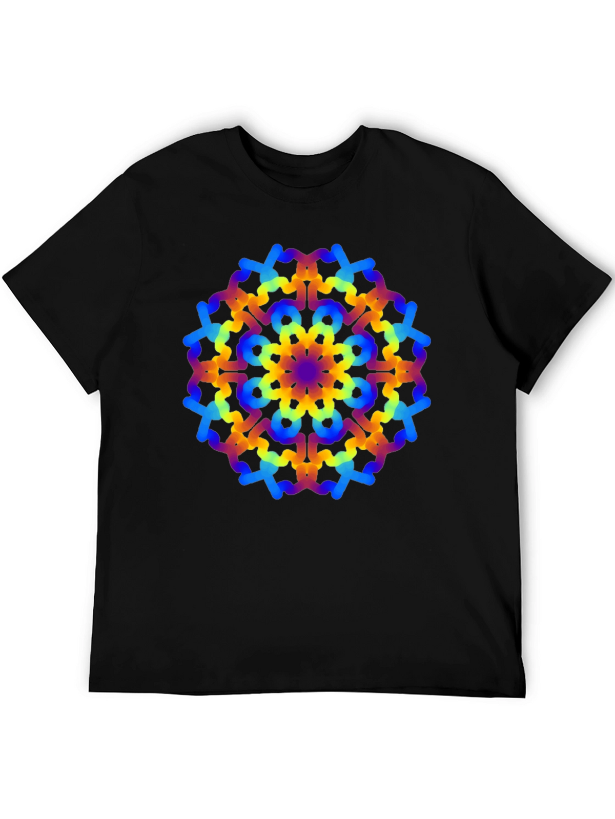 Rainbow Mandala Graphic Black T-Shirt