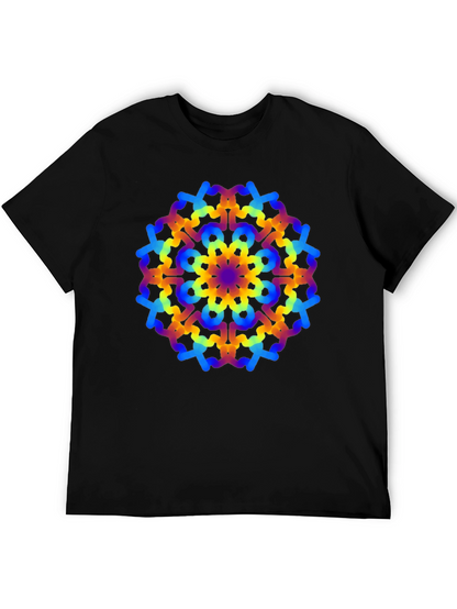 Rainbow Mandala Graphic Black T-Shirt