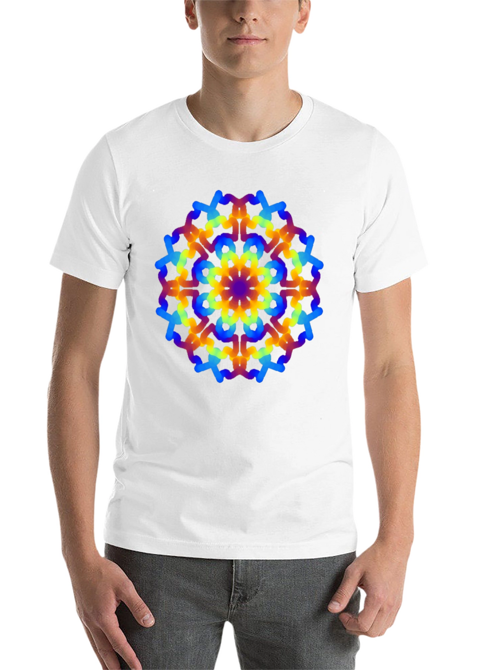 Rainbow Mandala Graphic Black T-Shirt