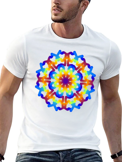 Rainbow Mandala Graphic Black T-Shirt