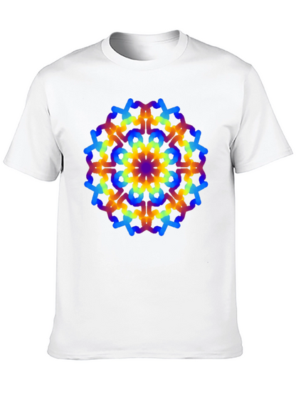 Rainbow Mandala Graphic Black T-Shirt