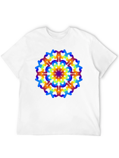 Rainbow Mandala Graphic Black T-Shirt