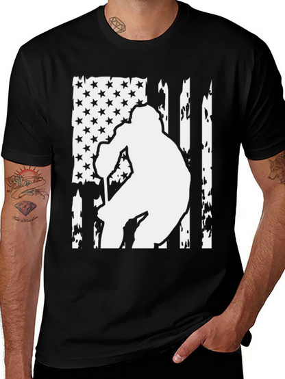 American Flag Hockey Player Graphic Tee