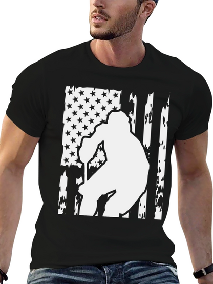 American Flag Hockey Player Graphic Tee
