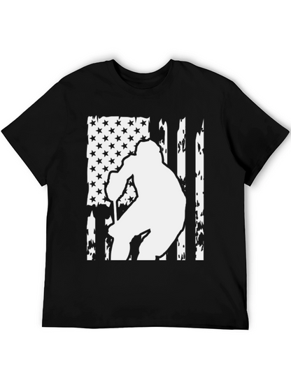 American Flag Hockey Player Graphic Tee