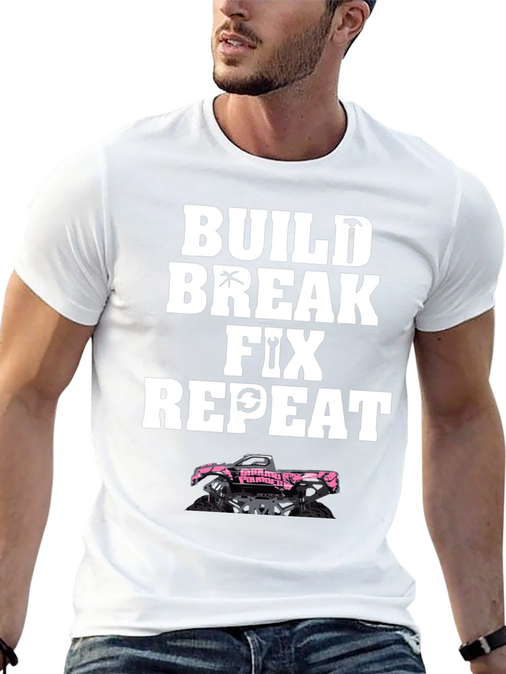 Build Break Fix Repeat Black Graphic Tee