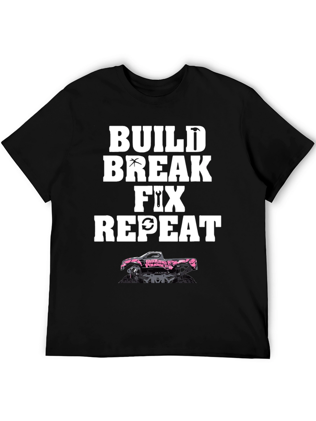 Build Break Fix Repeat Black Graphic Tee