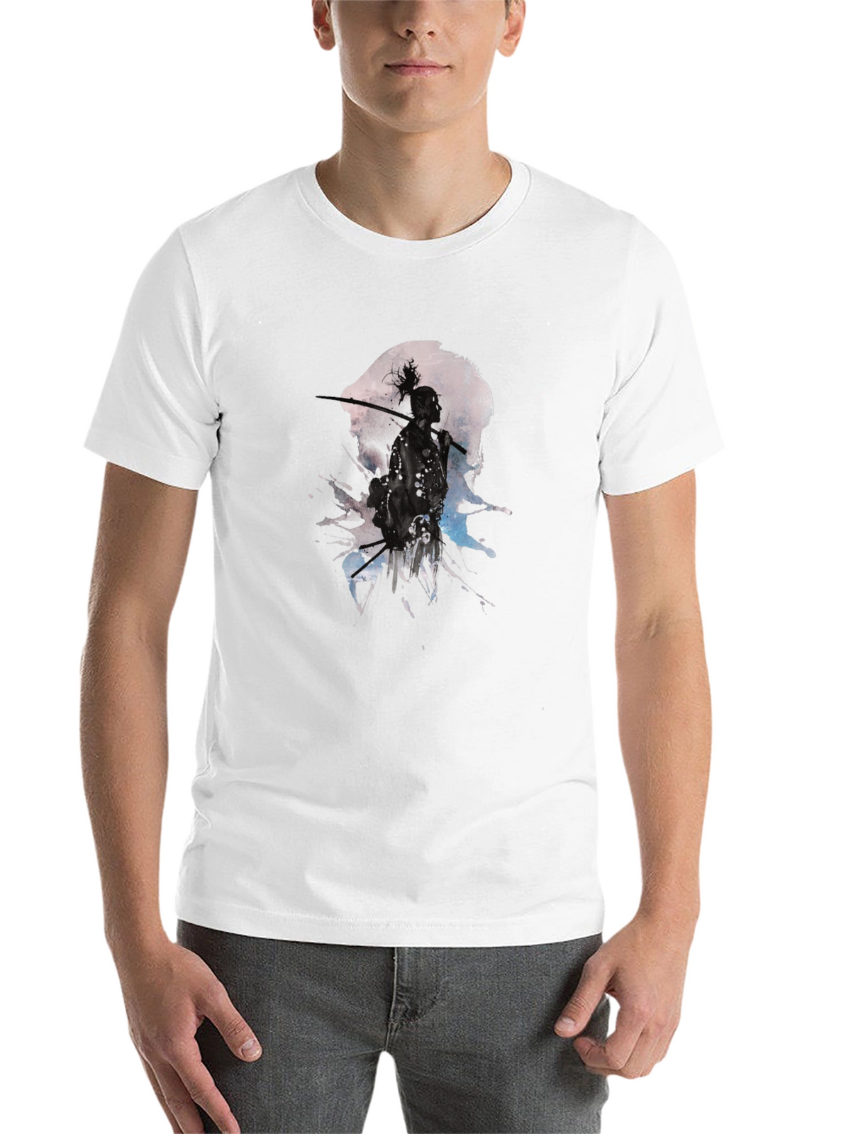 Samurai Moon Splash Black Graphic Tee
