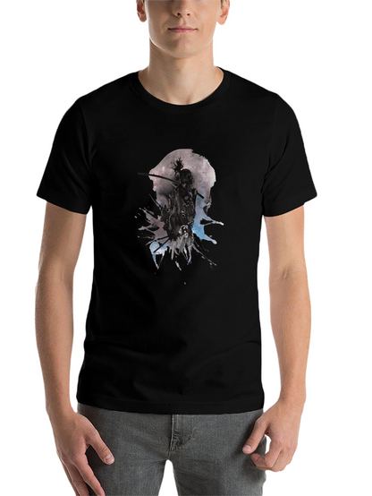 Samurai Moon Splash Black Graphic Tee