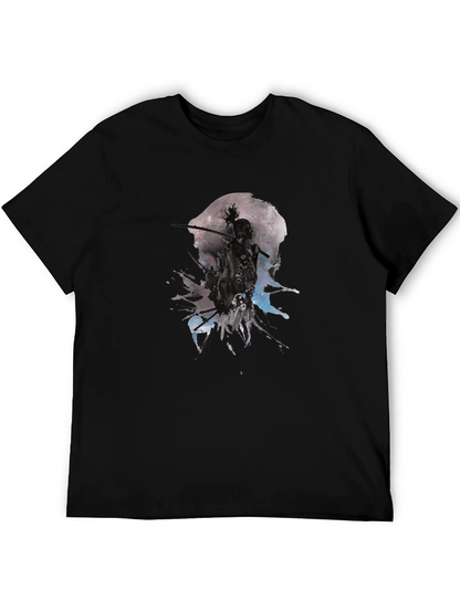 Samurai Moon Splash Black Graphic Tee