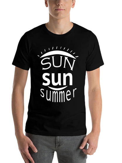 Summer Sun Graphic Tee - Black Cotton T-Shirt