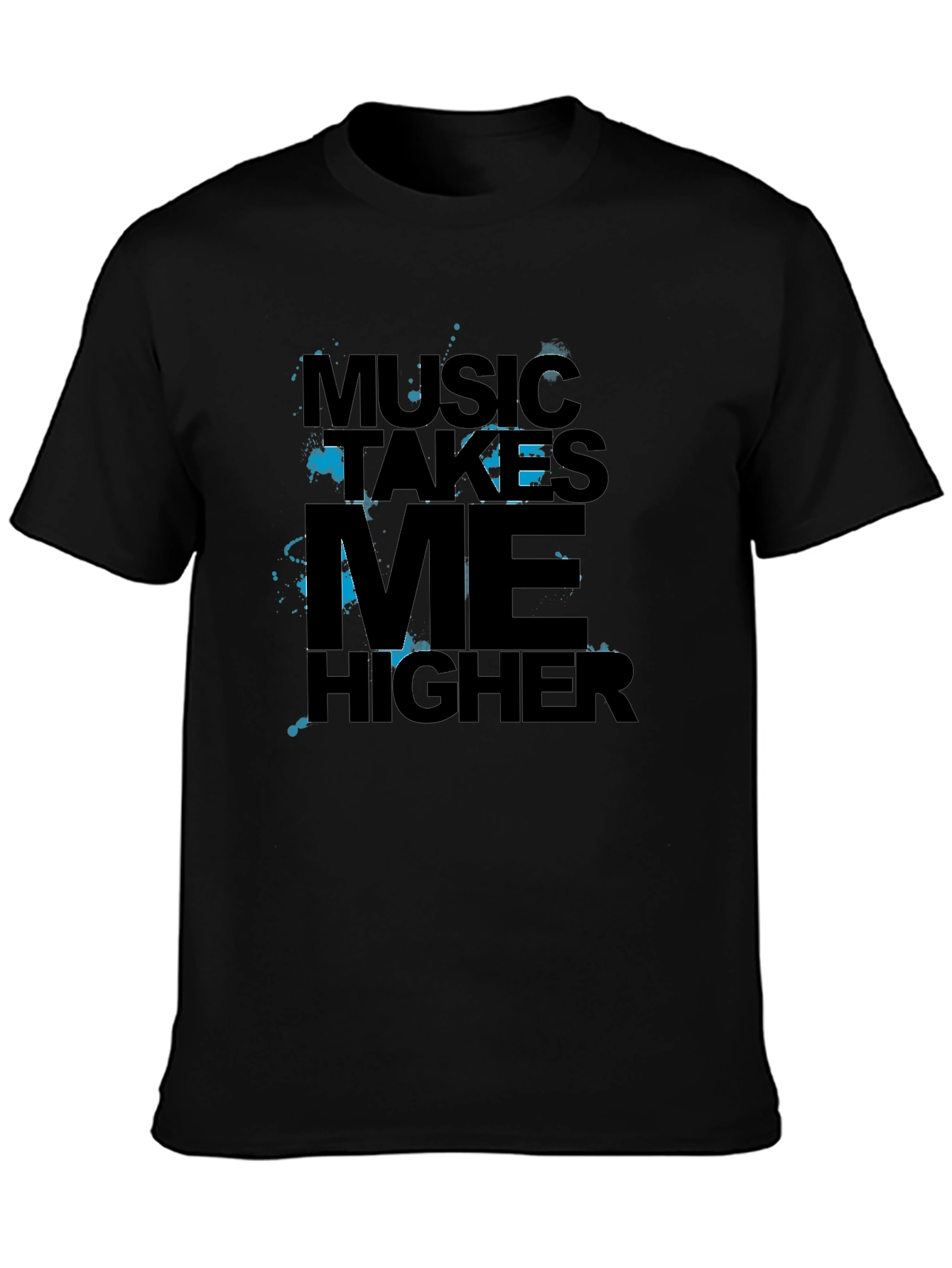 Music Takes Me Higher Black Graphic Tee