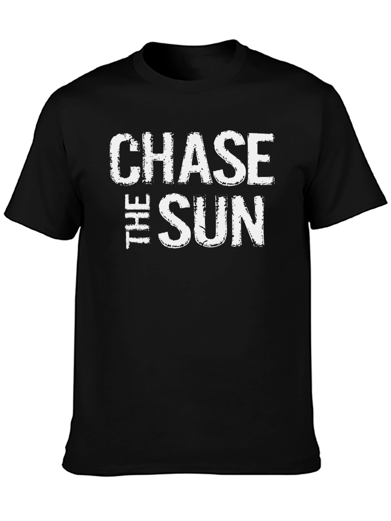 Chase The Sun Graphic Tee - Black Cotton Blend T-Shirt