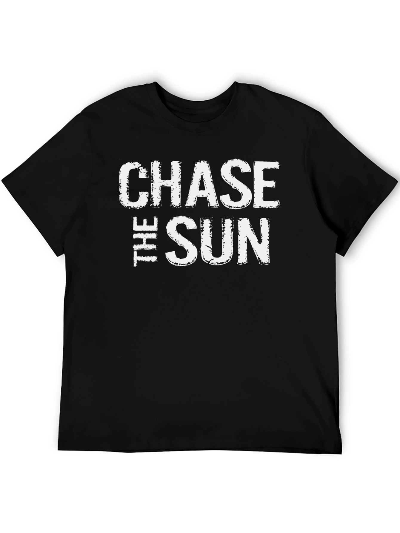 Chase The Sun Graphic Tee - Black Cotton Blend T-Shirt