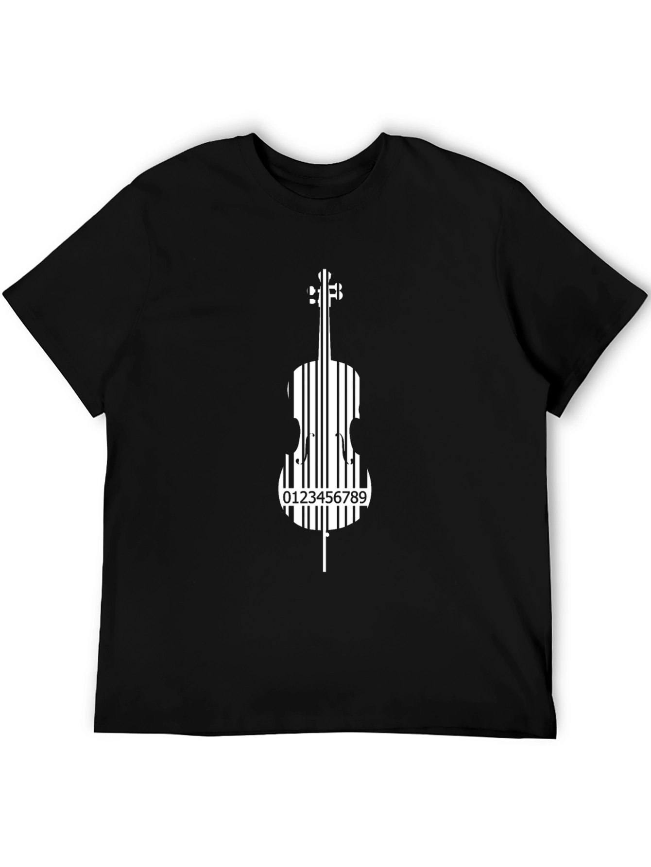 Barcode Cello Graphic Tee - Black Music Shirt