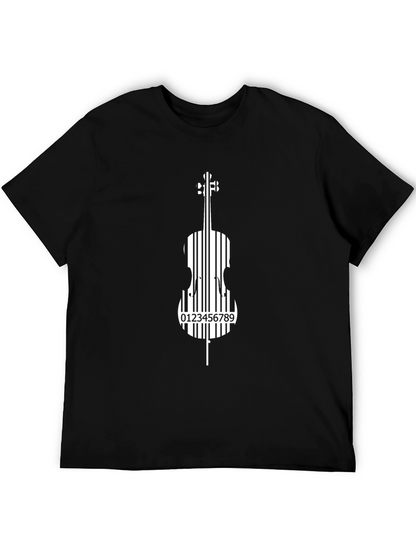 Barcode Cello Graphic Tee - Black Music Shirt