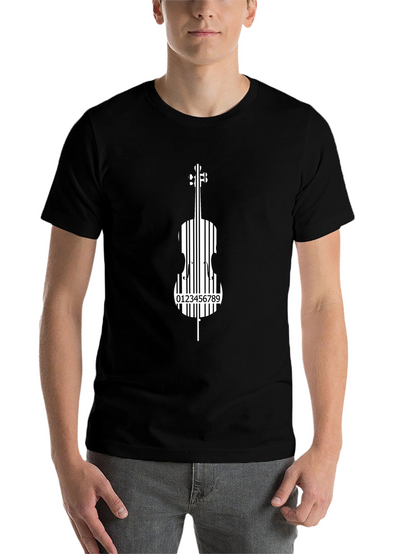 Barcode Cello Graphic Tee - Black Music Shirt