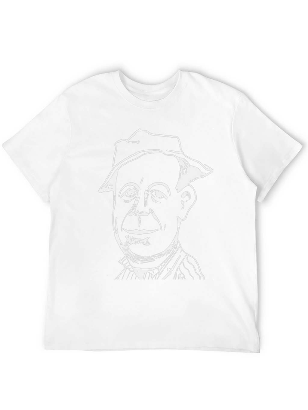 Mans Black T-Shirt with White Character Graphic