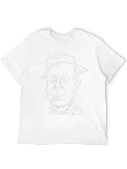 Mans Black T-Shirt with White Character Graphic