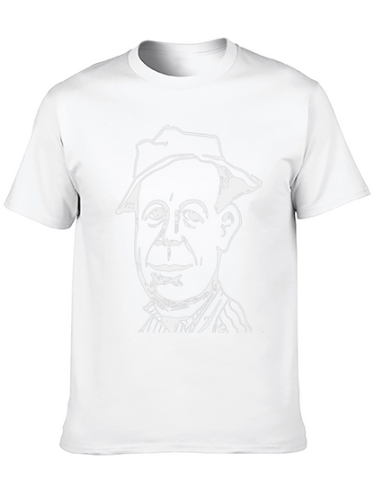 Mans Black T-Shirt with White Character Graphic