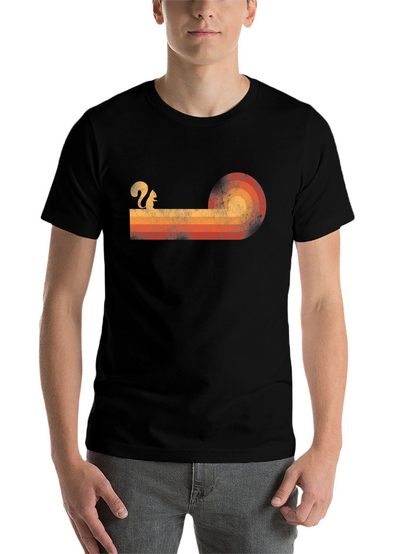 Retro Squirrel Sunset Graphic Tee - Classic Style