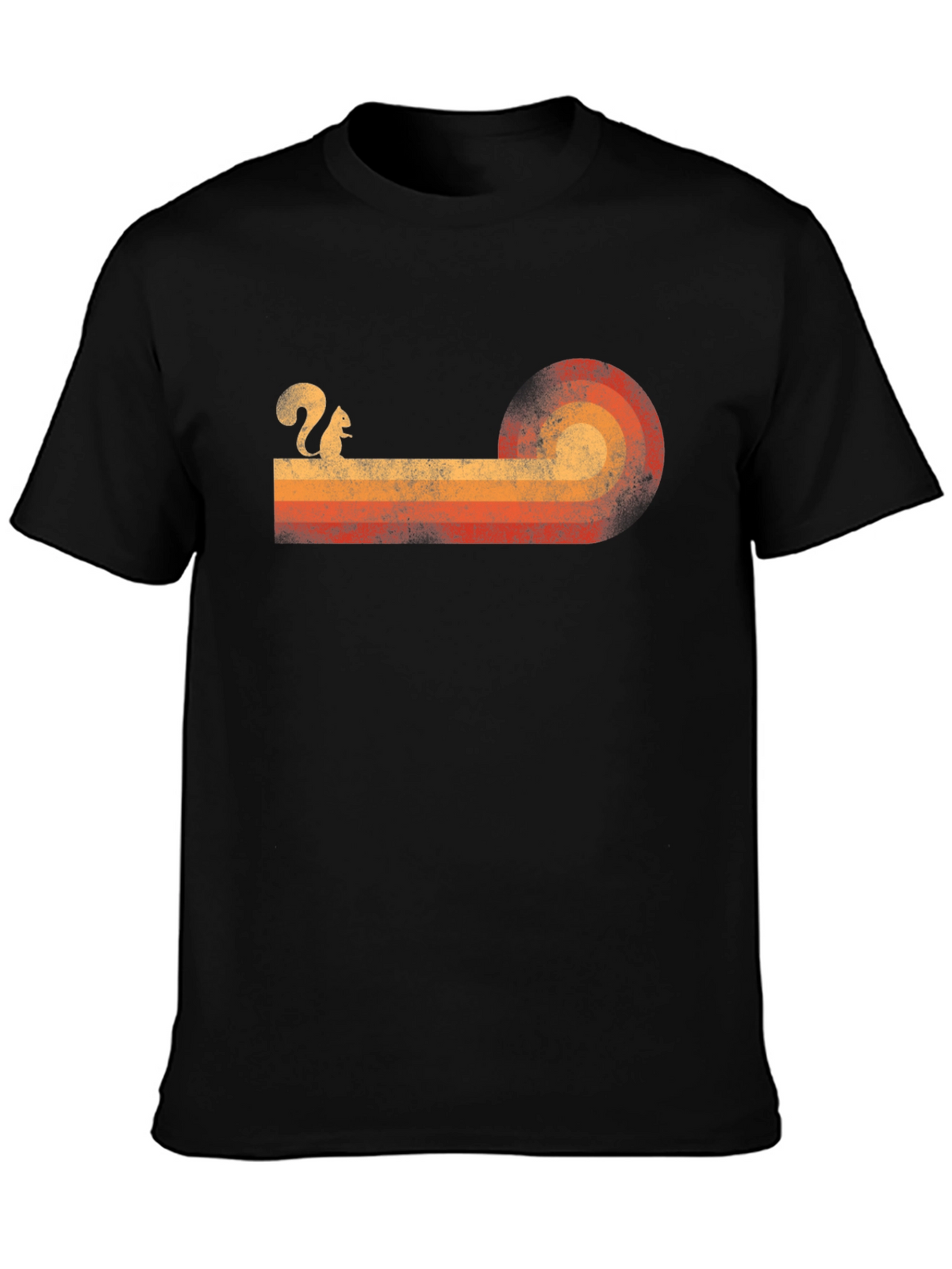 Retro Squirrel Sunset Graphic Tee - Classic Style
