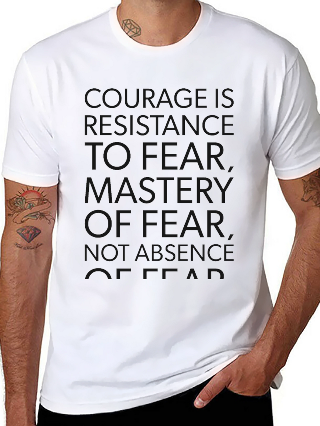 Courage Quote Black T-Shirt