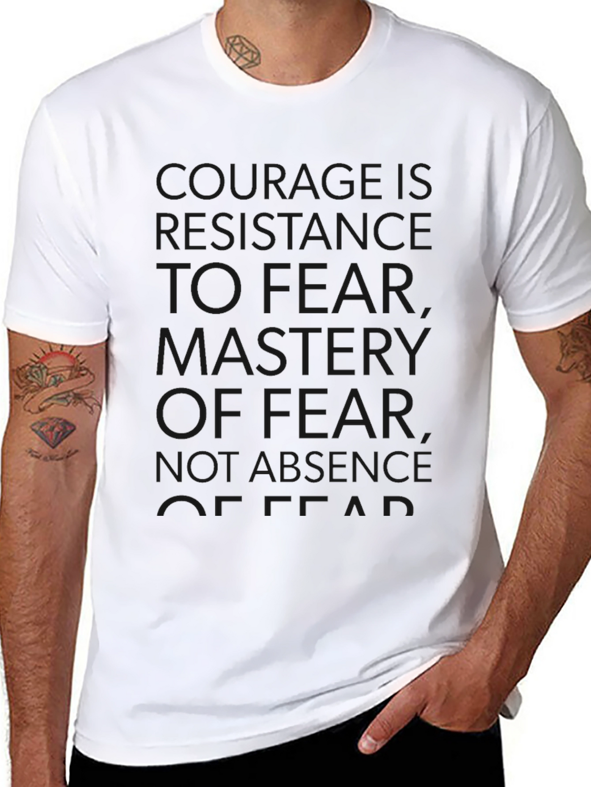 Courage Quote Black T-Shirt