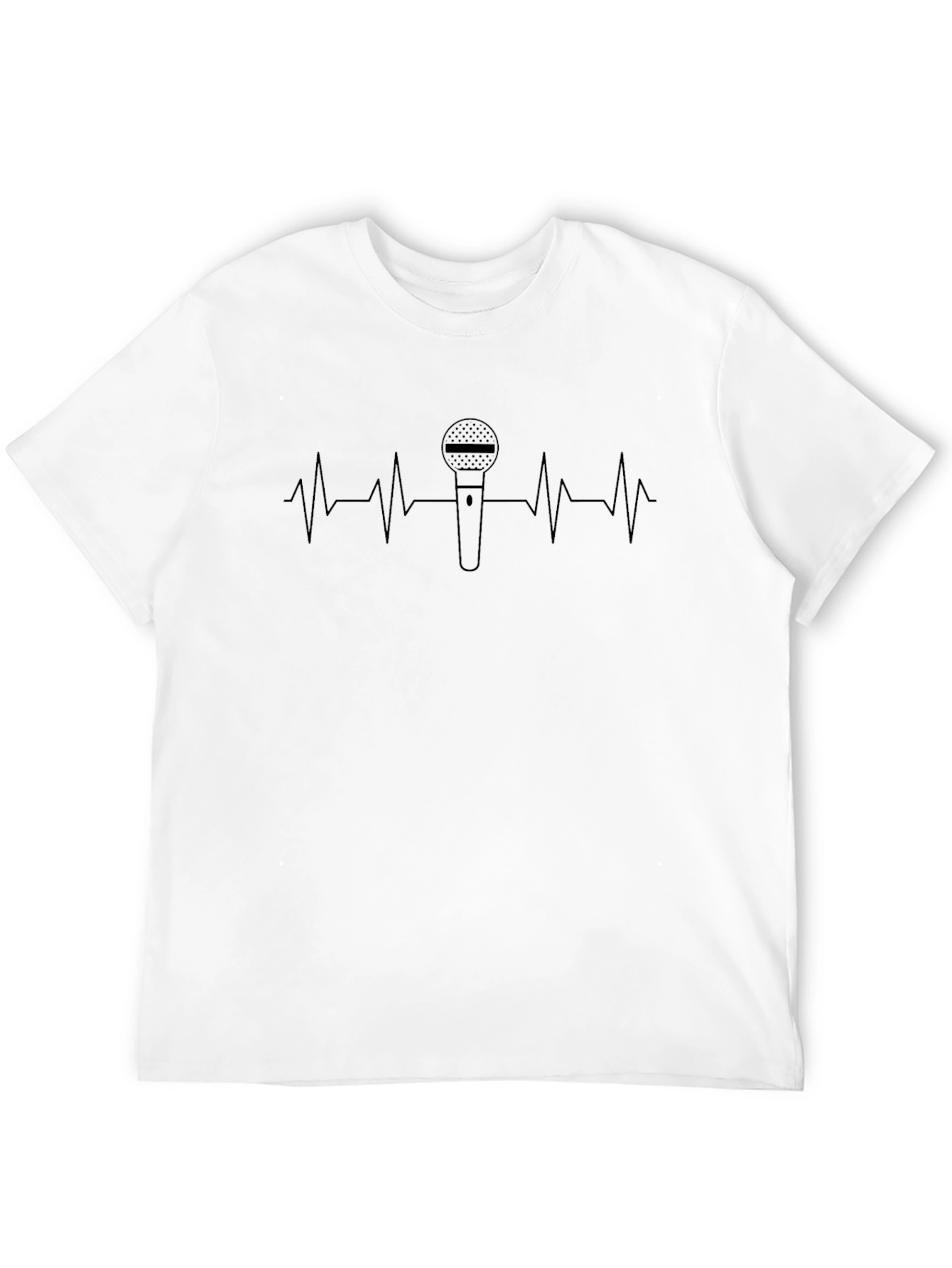 Microphone Heartbeat Graphic Tee - Black