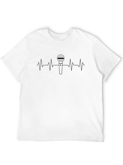 Microphone Heartbeat Graphic Tee - Black