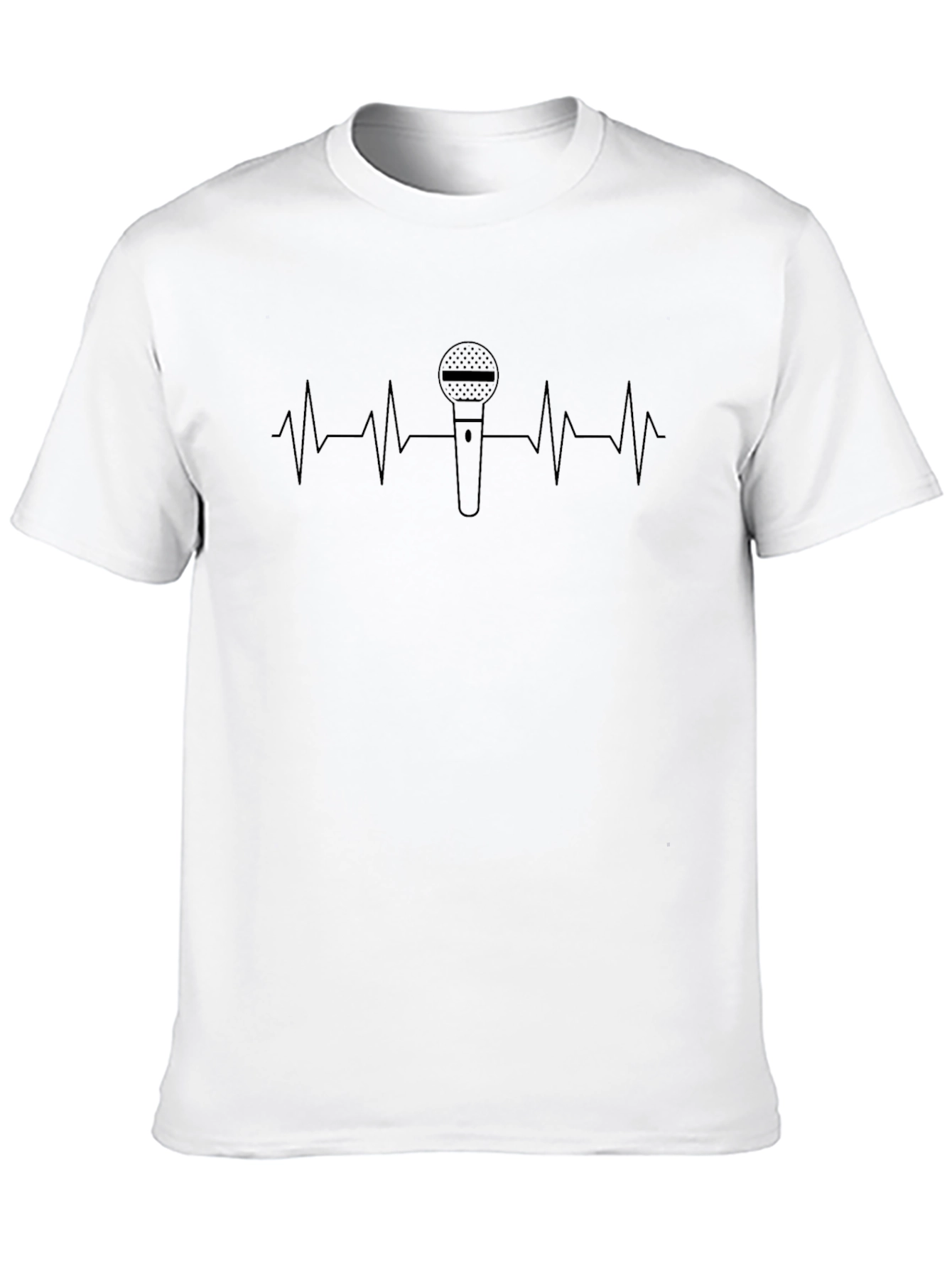 Microphone Heartbeat Graphic Tee - Black