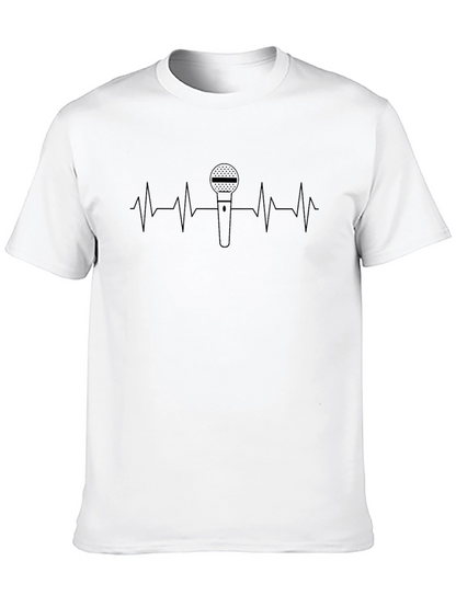 Microphone Heartbeat Graphic Tee - Black