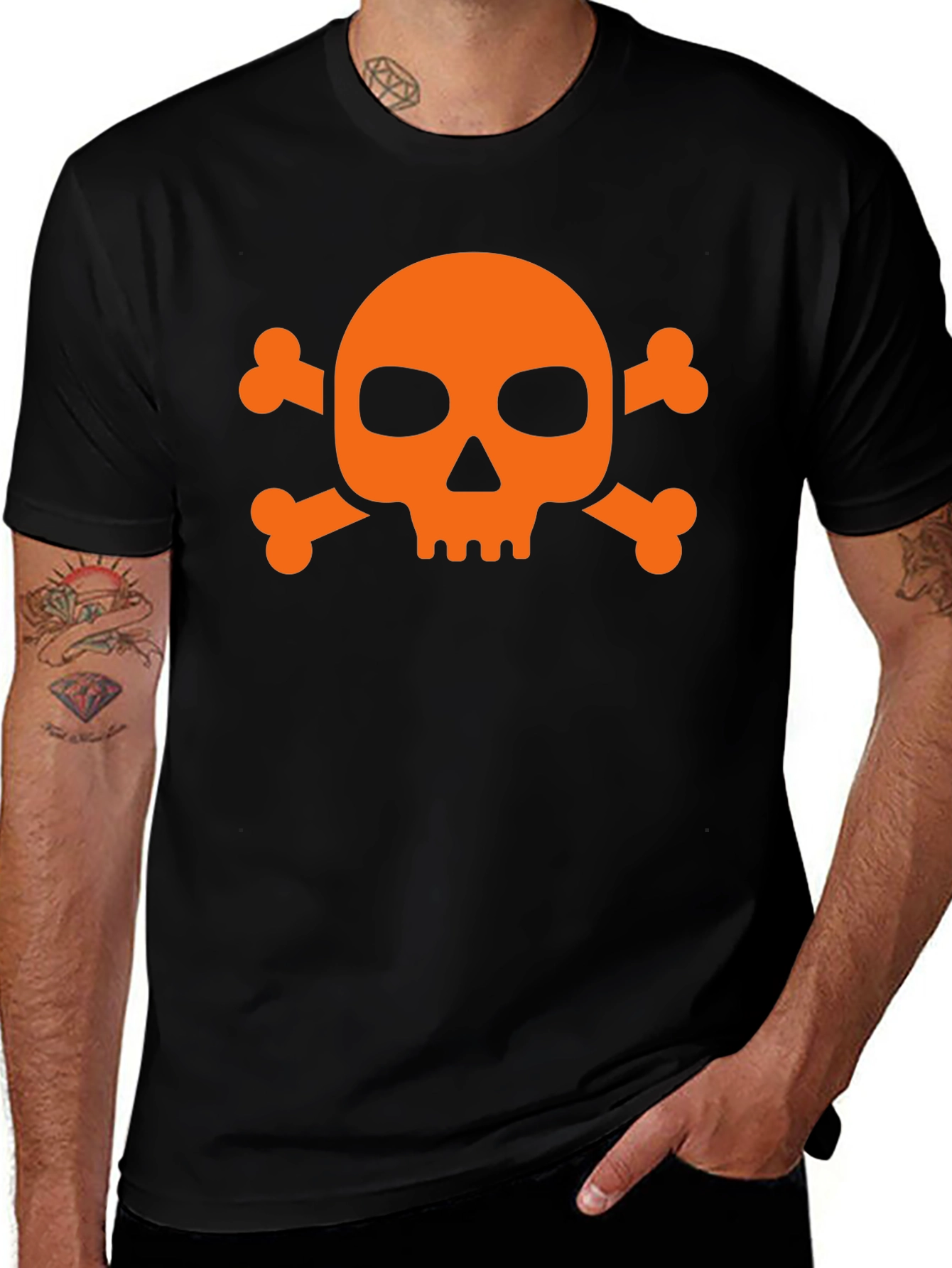 Skull & Crossbones Graphic T-Shirt - Mens Black Tee