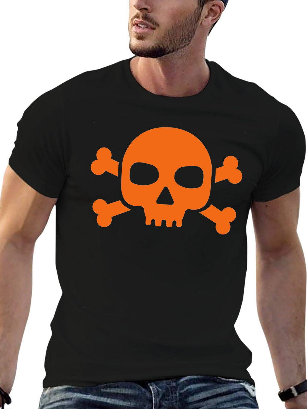 Skull & Crossbones Graphic T-Shirt - Mens Black Tee