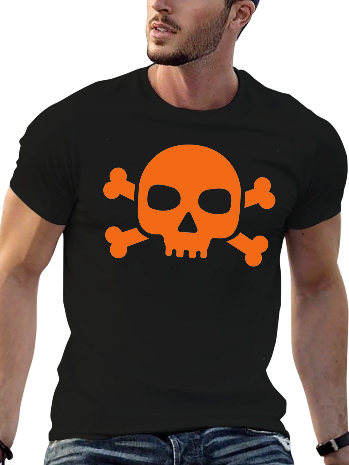 Skull & Crossbones Graphic T-Shirt - Mens Black Tee