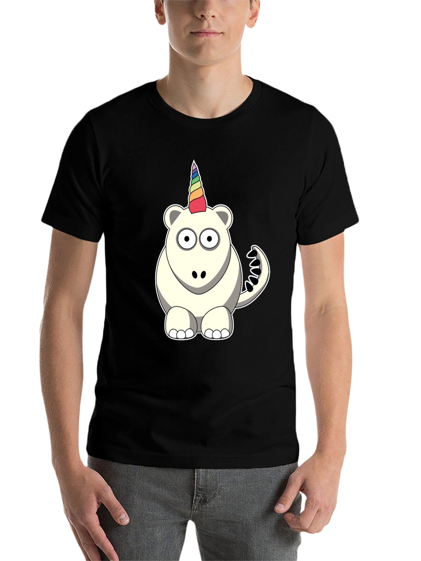 Unicorn Bear Graphic Tee - Mens Black T-Shirt