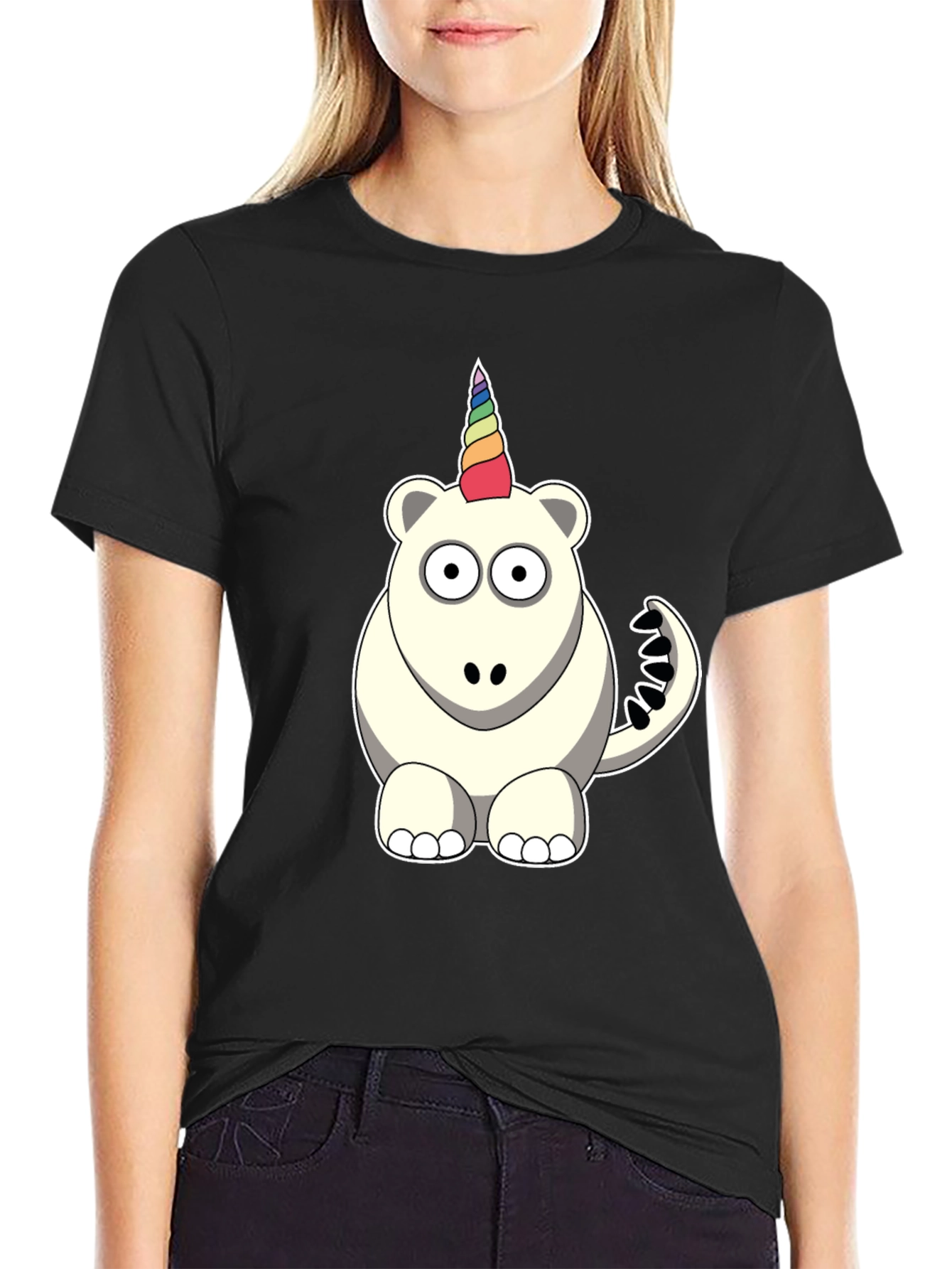 Unicorn Bear Graphic Tee - Mens Black T-Shirt