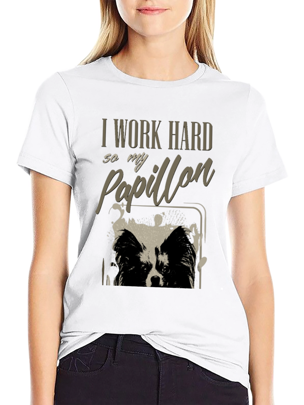 I Work Hard So My Papillon T-Shirt