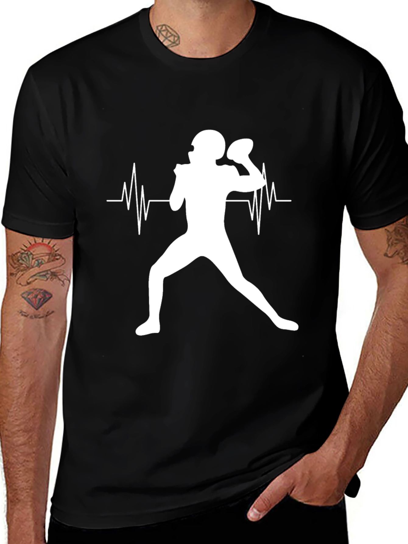 Football Heartbeat T-Shirt: Passion on Display
