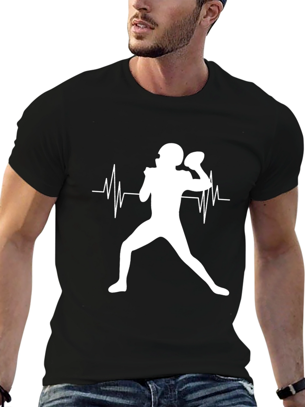 Football Heartbeat T-Shirt: Passion on Display