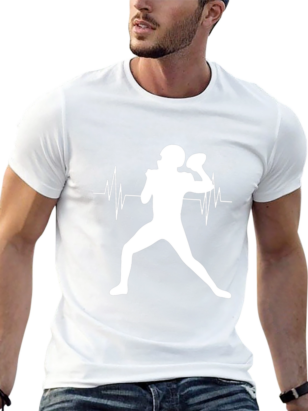 Football Heartbeat T-Shirt: Passion on Display