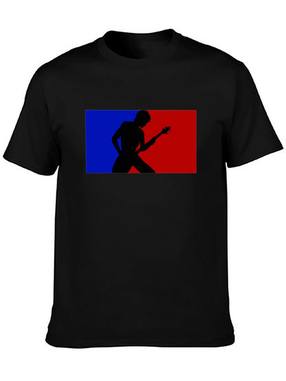 Retro Guitarist Tee - Black Graphic T-Shirt