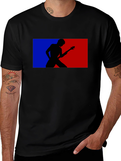 Retro Guitarist Tee - Black Graphic T-Shirt