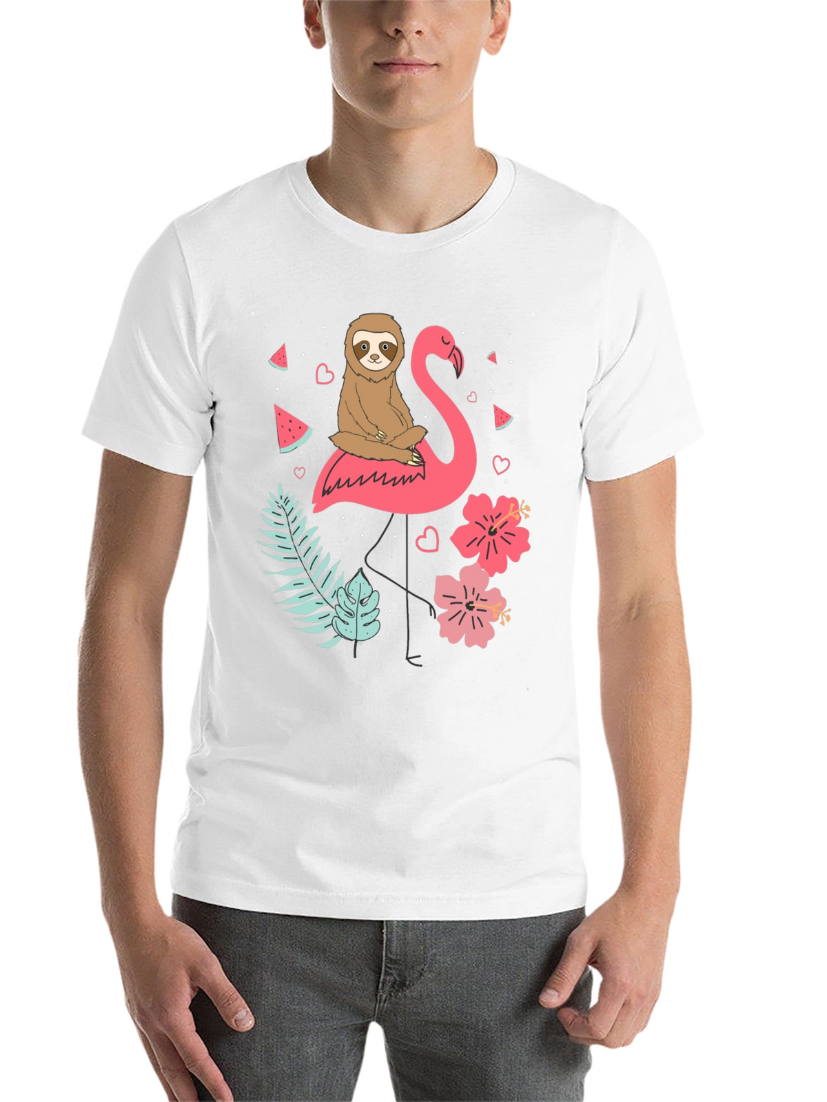 Sloth and Flamingo Graphic Tee