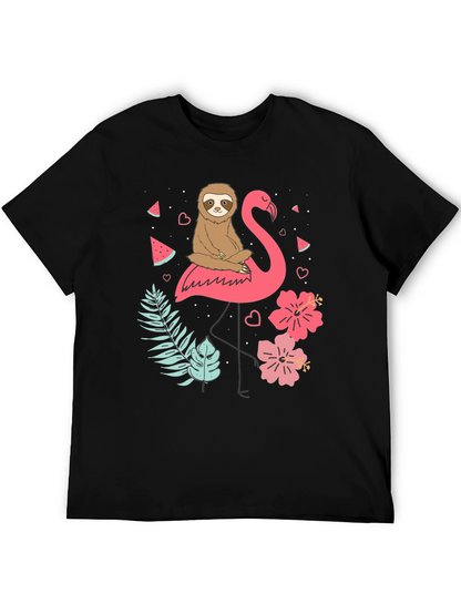 Sloth and Flamingo Graphic Tee