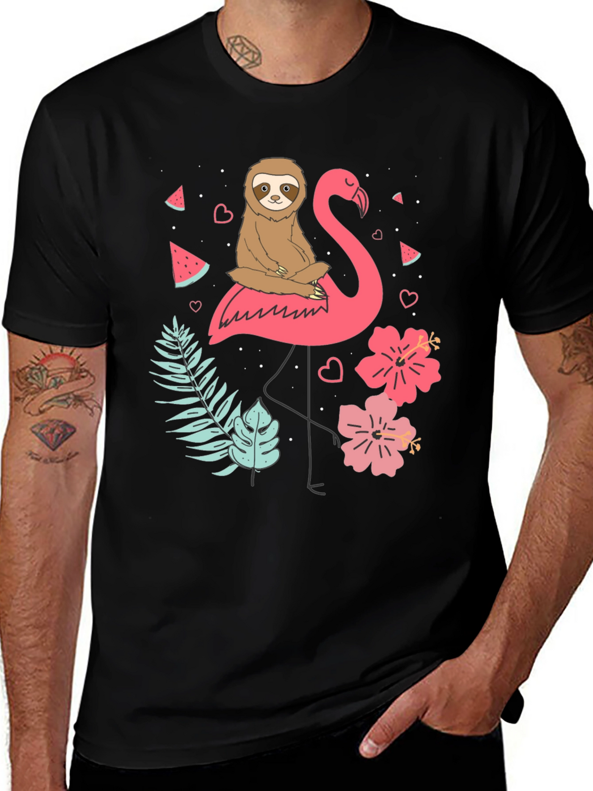 Sloth and Flamingo Graphic Tee
