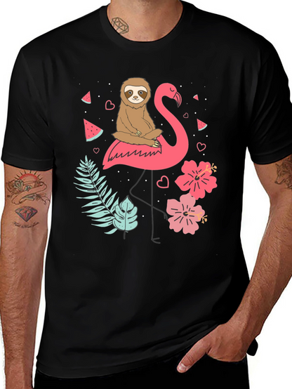 Sloth and Flamingo Graphic Tee