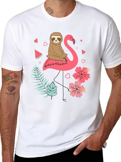 Sloth and Flamingo Graphic Tee